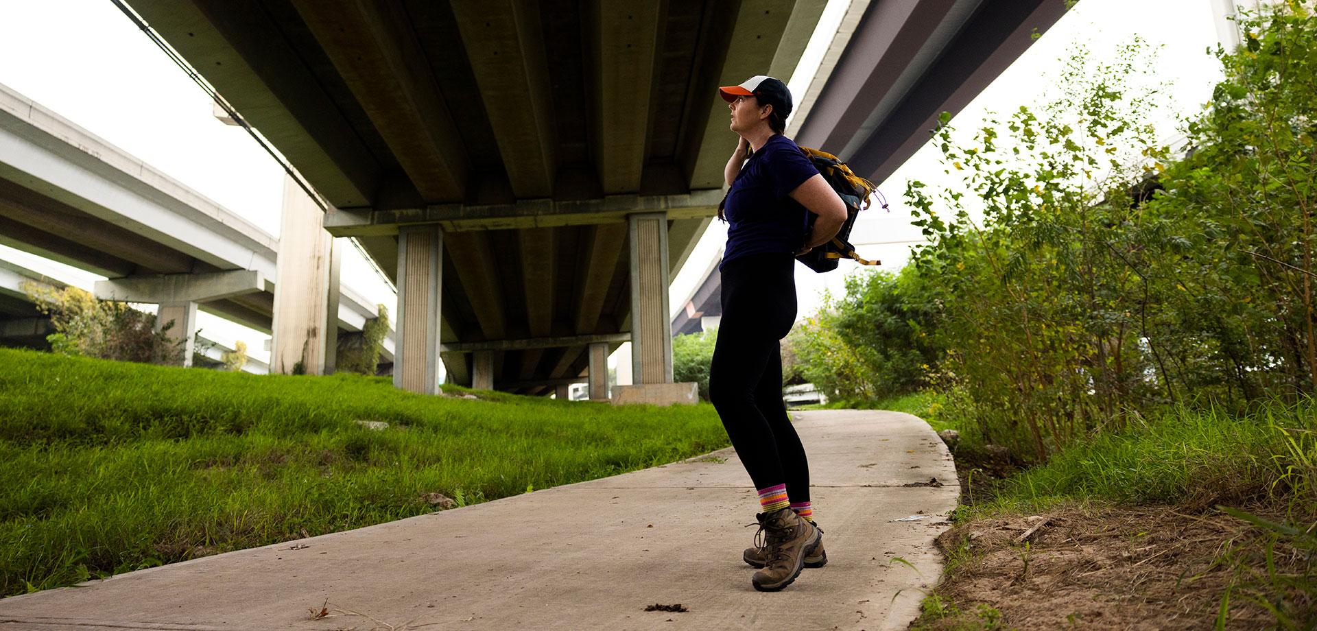 Abdelraoufsinno columnist Maggie Gordon under the Interstate 69 on a walking trail.