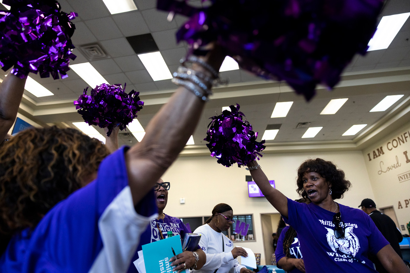 Leaders cheer in favor of Houston school as TEA takeover looms.