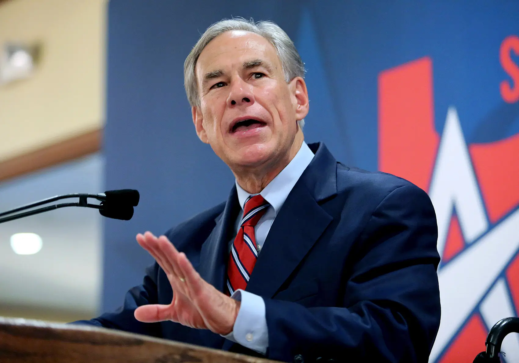 Texas Gov. Greg Abbott speaks during the Governor's Small Business Summit luncheon