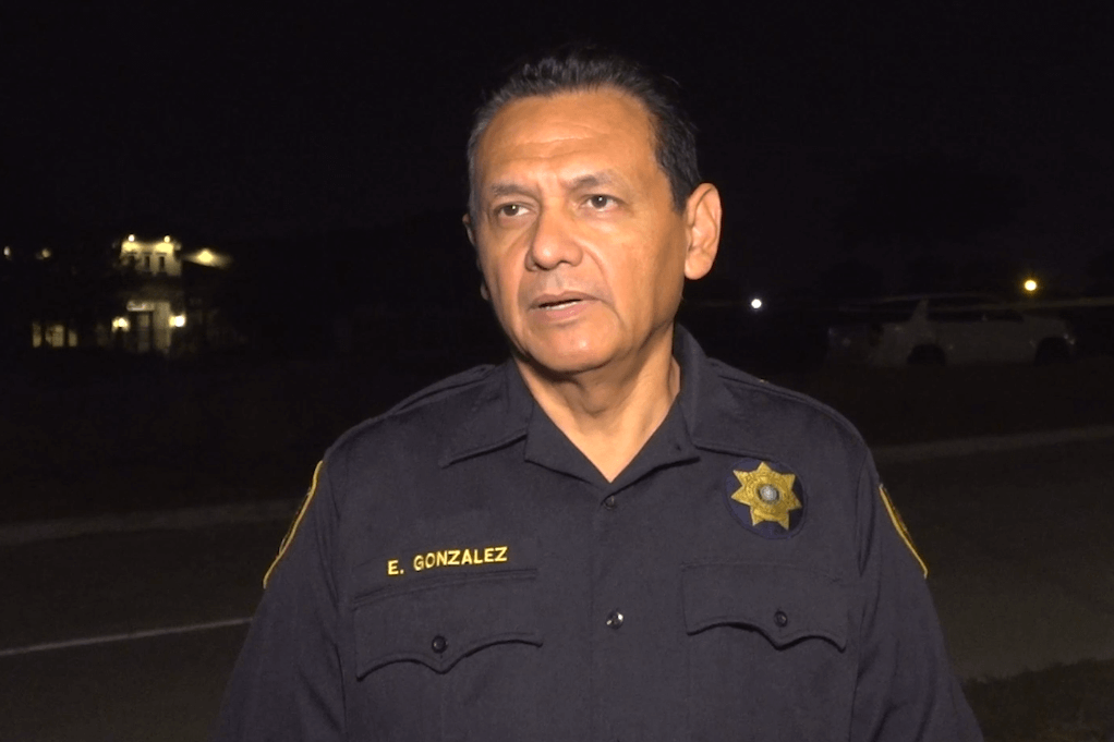 Harris County Sheriff Ed Gonzalez at scene of fatal golf cart crash in Cypress